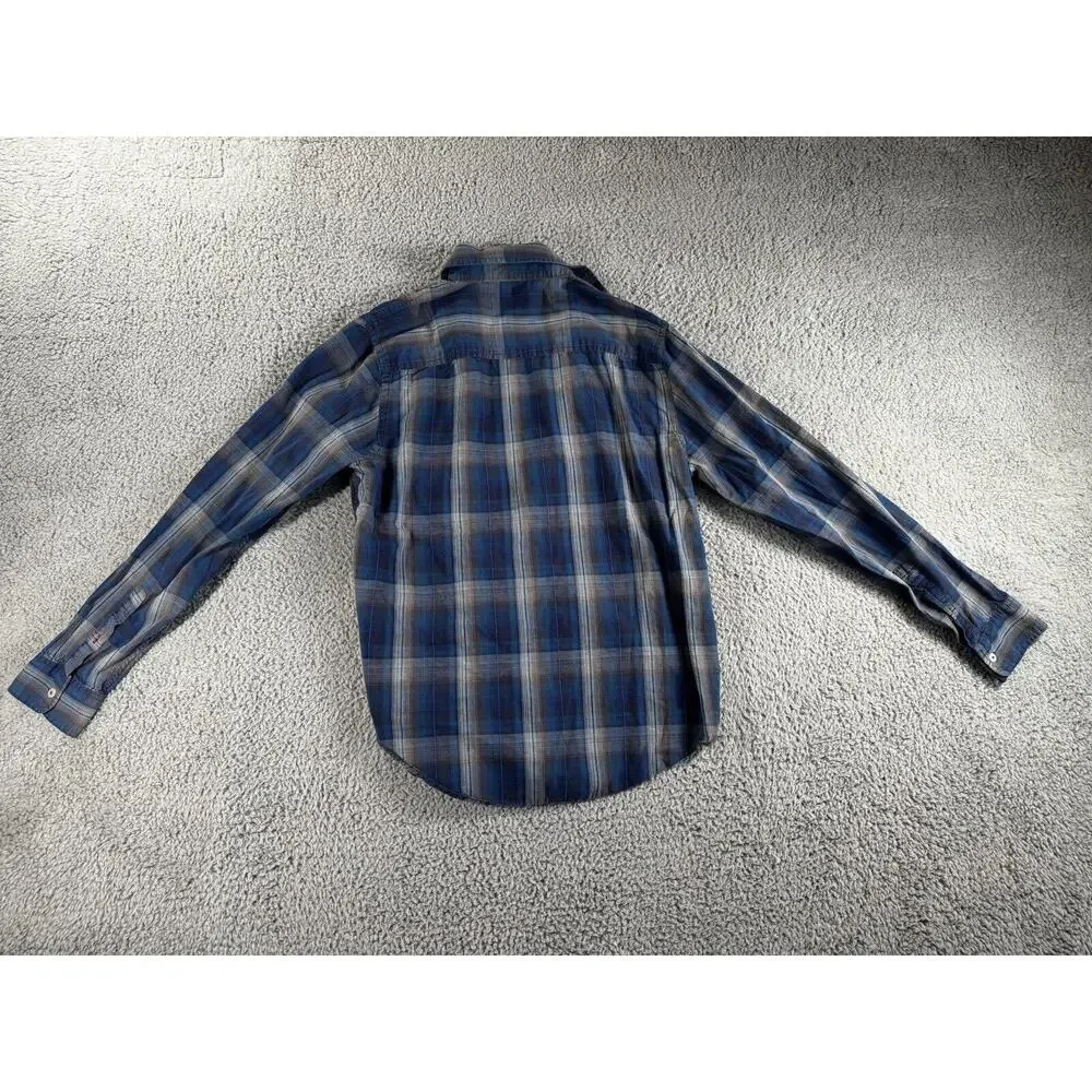 Levis Red Tab‎ Shirt Men Medium Button Up Plaid Long Sleeve Western